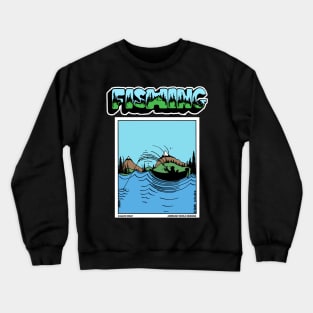 Fisherman Out On The Boat Fishing Novelty Gift Crewneck Sweatshirt